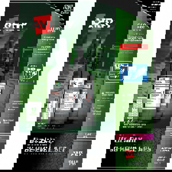 UltraDuty GHS Chemical Waterproof and UV Resistant Labels, 2 x 2, White, 12/Sheet, 50 Sheets/Box